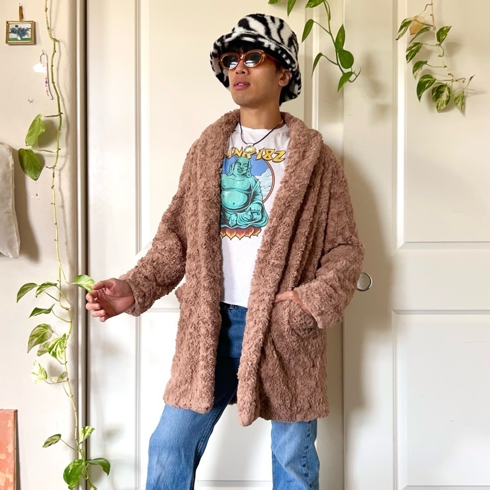 Brown Philosophy Teddy Coat - Picture 1 of 5